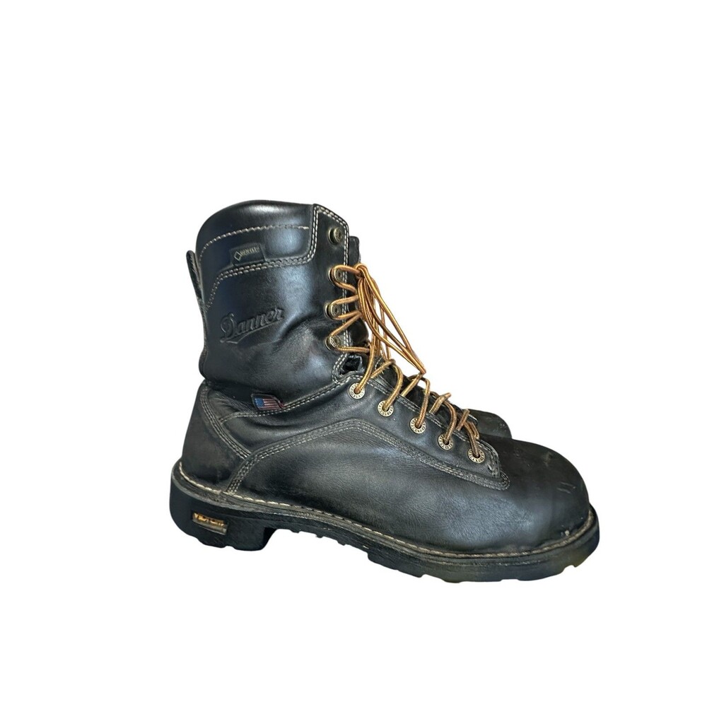 Danner Quarry 8" Black Leather AT Gore Tex Work Boots Men 12 D 2017 USA Outdoor